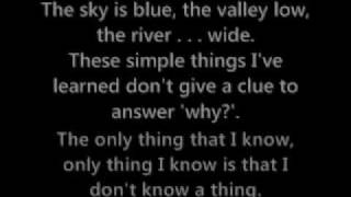 Lucy Schwartz - I Don&#39;t Know A Thing, Lyrics