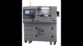 AJAX ATOM 210 CNC Lathe turning stainless & production.