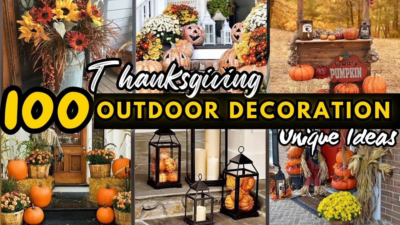 Festive! 🦃 2025 OUTDOOR Thanksgiving Decoration Ideas with Cozy Yard, Porch, Backyard