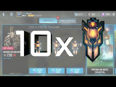 Opening 10x Premium Bot Crystals! - Transformers: Forged To Fight