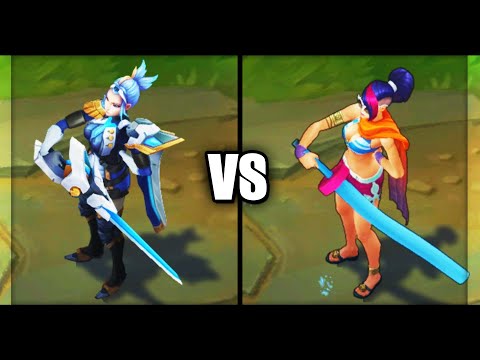 Pulsefire Fiora vs Pool Party Fiora Epic Skins Comparison (League of Legends)