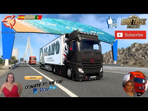 Euro Truck Simulator 2 (1.40) Mercedes Actros MP4 MatLine Delivery to Faro Portugal + DLC's & Mods