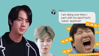 BTS Texts - April Fools: Hitman's pranks [BTS secret group chat]
