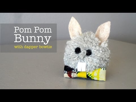 How to Make Pom Pom Bunny with Bowtie