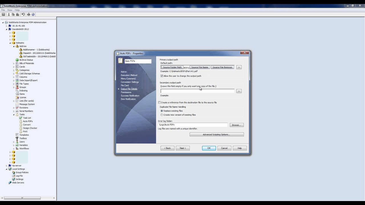 PDF Task Creation In Enterprise PDM