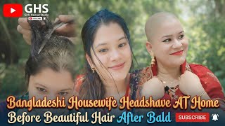 Download lagu Bangladeshi Housewife Headshave AT Home Before Beautiful Hair After Bald mp3