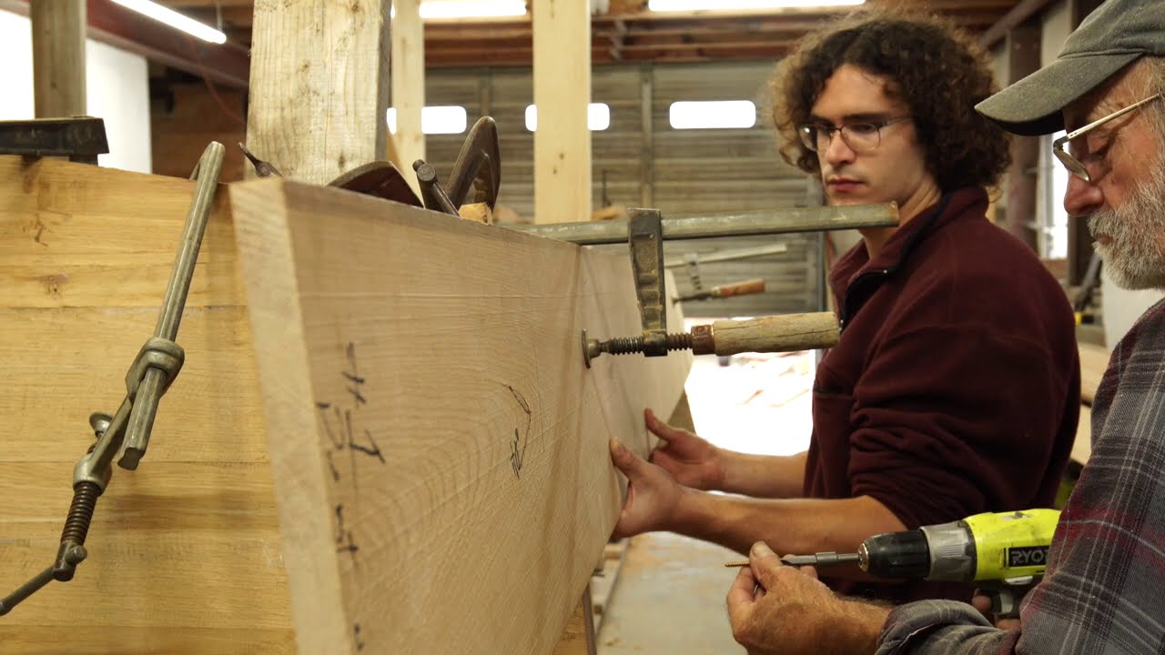 Building the 23' V-Bottom Skiff - Episode 4: Fastening on our first side planks