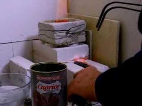 Pouring copper into water