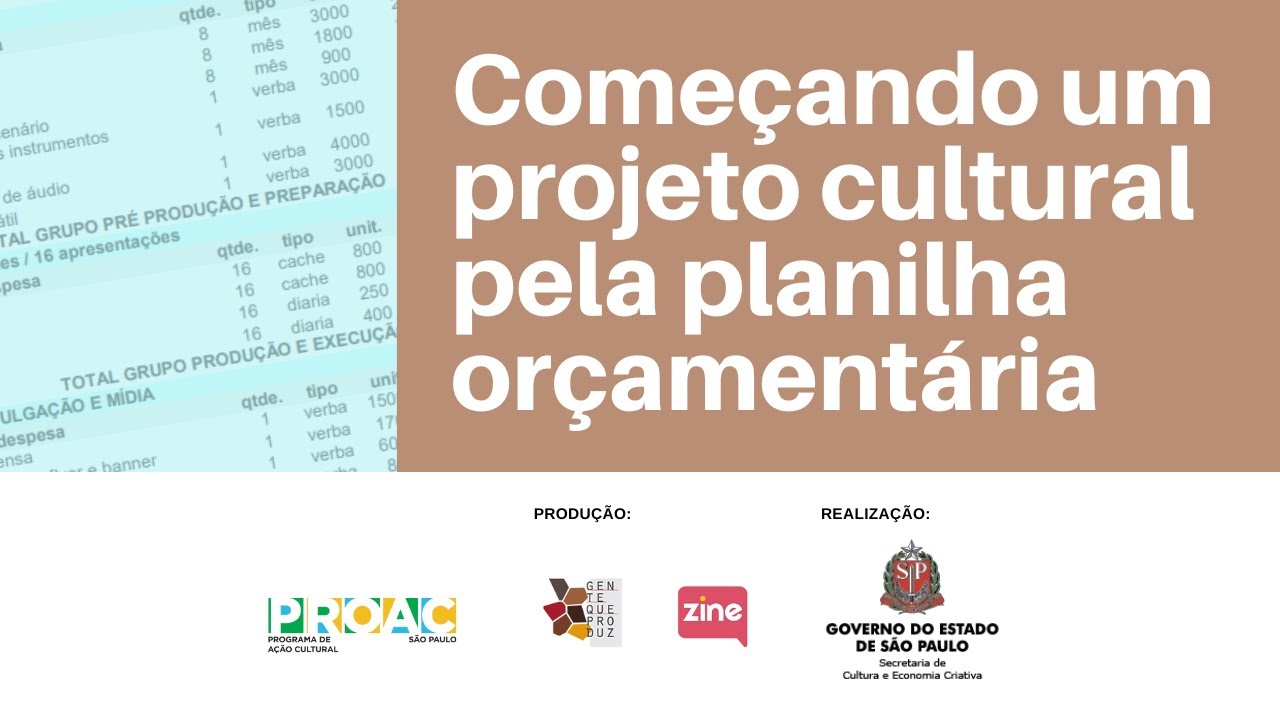 Começando um Projeto Cultural pela Planilha Orçamentária