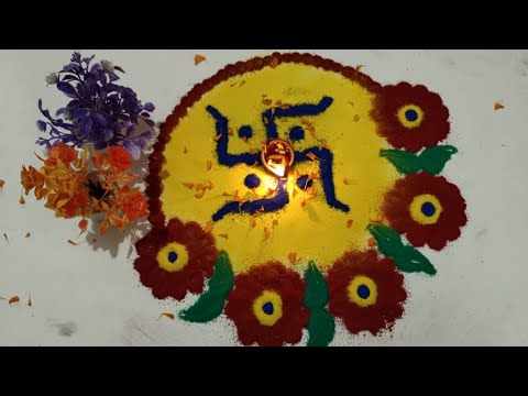 Simple and Beautiful Diwali Rangoi Design | Easy Rangoli for Diwali