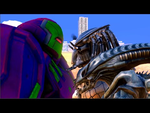 Predator & Alien vs Hulkbuster - EPIC Fight