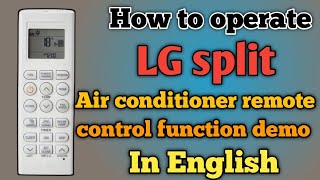 How to use LG air conditioner remote control function demo in English| LG ac remote control function