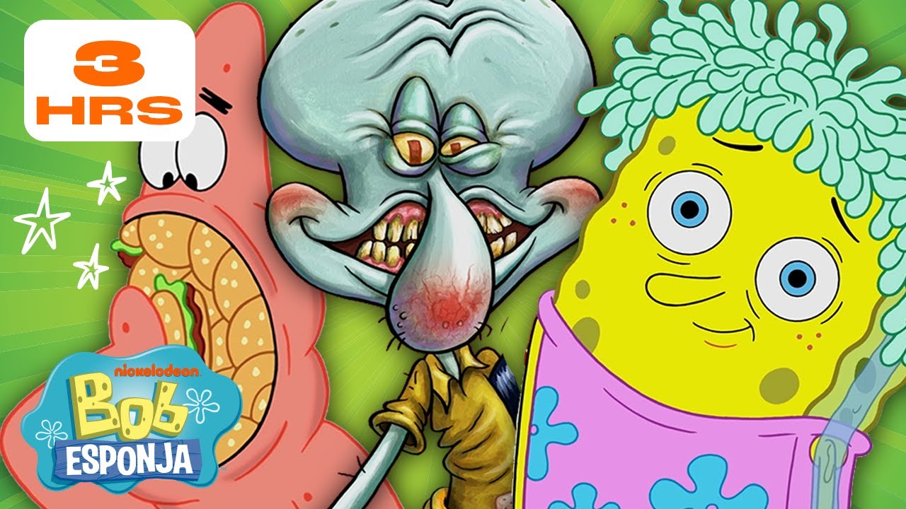 Bob Esponja | MAIS DE 3 HORAS dos Momentos Mais Engraçados dos NOVOS Episódios! 😂 | Português