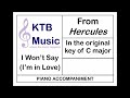 I Won T Say I M In Love Hercules Piano Accompaniment