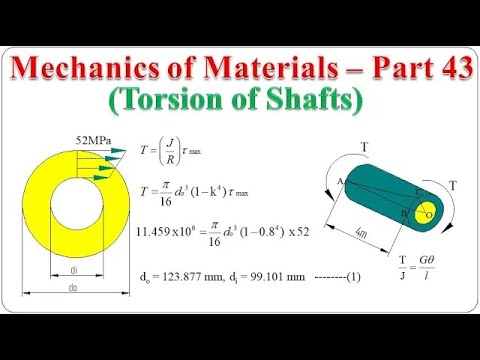 Mechanics of Materials - Part 43 (Torsion of shafts - Numerical examples) | BME301