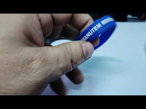 Blue printed silicone wristbands