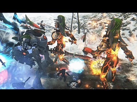 Eldar Titans & Avatars vs Space Marines! - Unification Mod | Warhammer 40K: Dawn of War: Soulstorm