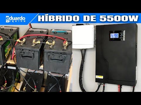 8 Baterias de Caminhão + 12 Placa Solar 280Wp + Inversor Híbrido 5500W