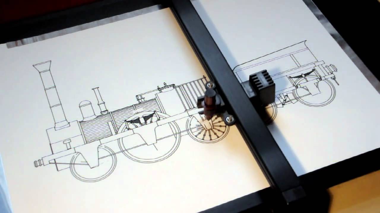 Roland DXY-1150 Pen Plotter Drawing
