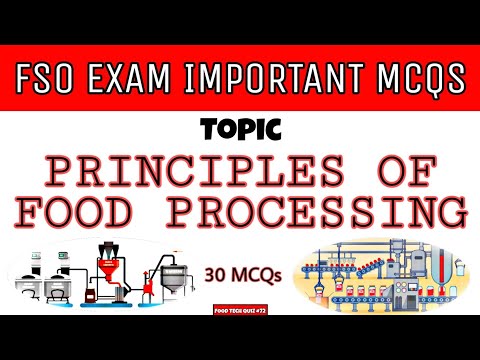 Principles of Food Processing - Important MCQs | FSSAI CFSO & TO | TN MRB FSO Important MCQs
