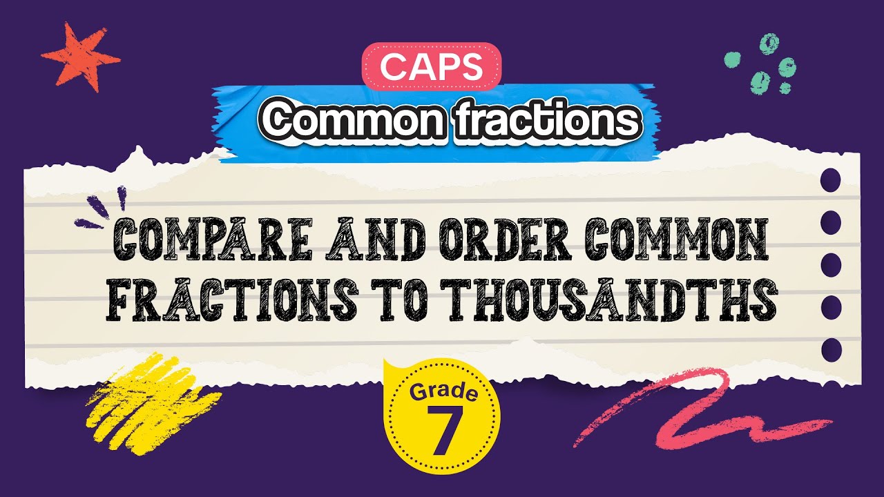 Compare and Order Common Fractions to Thousandths