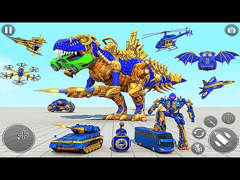 Dino Robot Multiple Transformation: Dino Flying Car Tank Game 2023 - Android iOS Gameplay