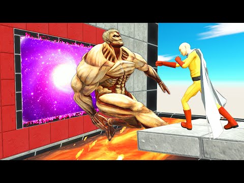 One Punch Man Hit Monsters Into Portal or Lava - Animal Revolt Battle Simulator
