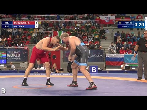 Round 2 FS - 97 kg: R. HOLDER (RSA) df. Z. BRZOZOWSKI (POL), 5-0