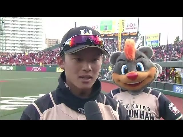 ファイターズ石川慎選手ヒーローインタビュー 2014/4/20 E-F