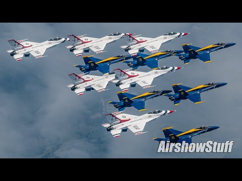 Blue Angels and Thunderbirds Fly Together Over New York City - Extended Compilation