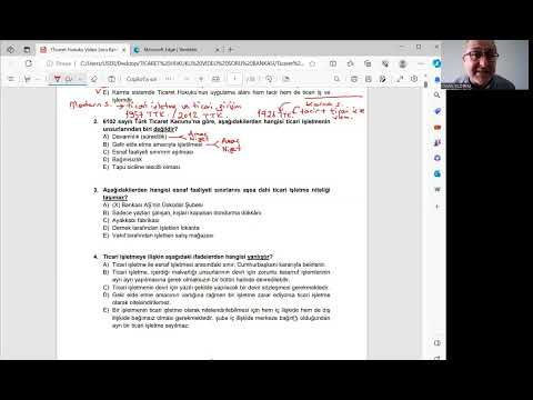 TİCARET HUKUKU-TİCARİ İŞLETME HUKUKU TEST 1