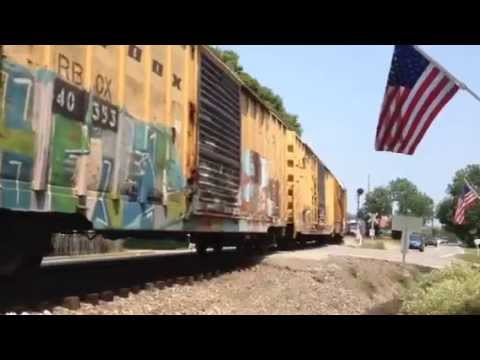 Huge Street Running Train Down The Middle Of Main Street!