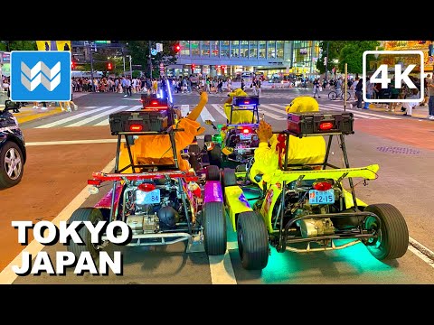 [4K] Tokyo Street Go Kart at Night - Shibuya Harajuku Shinjuku Japan 🇯🇵 POV Race Driving Tour 🎧
