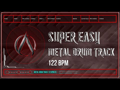 Super Easy Metal Drum Track 122 BPM | Preset 3.0 (HQ,HD)