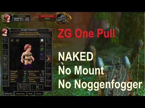 WoW Classic - ZG Solo Mage One Pull - Naked, No Mount, No Noggenfogger All 11 Packs