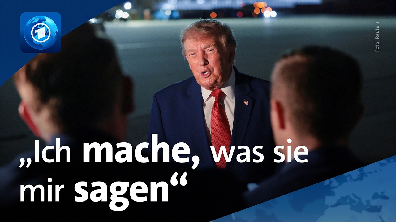 Präsident Trump zum Flugzeugwechsel nach NATO-Gipfel