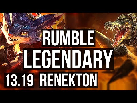 RUMBLE vs RENEKTON (TOP) | 15/1/6, 10 solo kills, Legendary, 1.5M mastery | EUW Master | 13.19