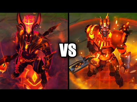 Nightbringer Nasus vs Battlecast Nasus Skins Comparison (League of Legends)