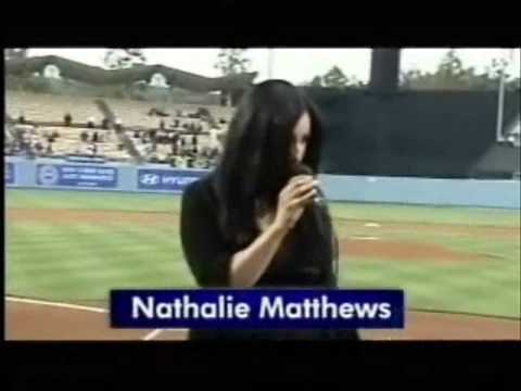 Nathalie Matthews sings the National Anthem at Dodgers Stadium 2009