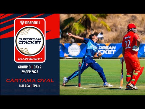 🔴 Dream11 European Cricket Championship, 2023 | Group B - Day 2 | T10 Live European Cricket