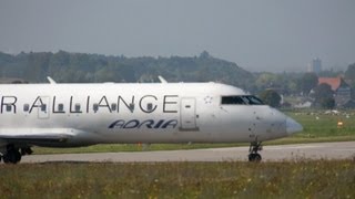 preview picture of video 'Adria Airways Canadair Regional Jet CRJ200LR Take Off at Airport Bern-Belp'