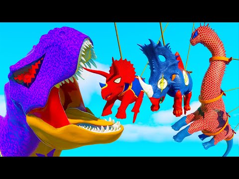 TYRANNOSAURUS REX vs ALL LARGE HERBIVORE & CARNIVORE ON ISLA NUBLAR   Jurassic World Evolution 2