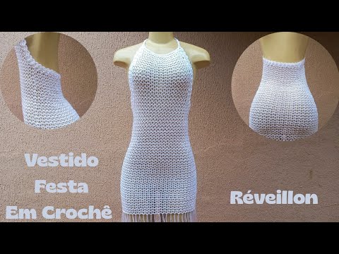 Vestido Festa em Crochê- #revéillon #modacroche #vestuariofeminino 