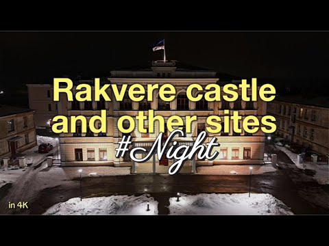 Rakvere at night. Estonia. 4K