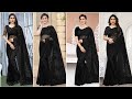latest  black net saree designs ideas /beautiful black  party wear saree