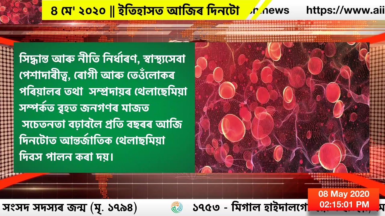 8 মে' ২০২০ ইতিহাসত আজিৰ দিনটো