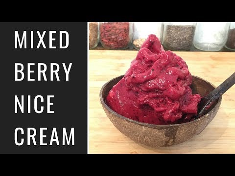 Mixed Berry Nice Cream (Vegan, Oil Free)