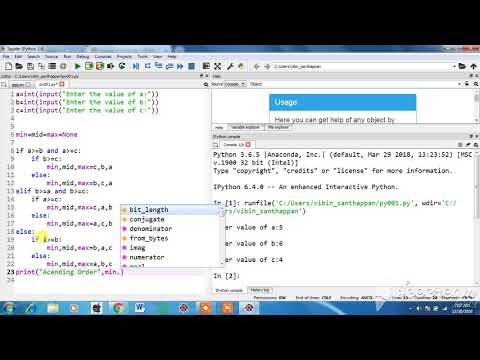 Python Sort Three Integer Without Any Function In Tamil_part_2