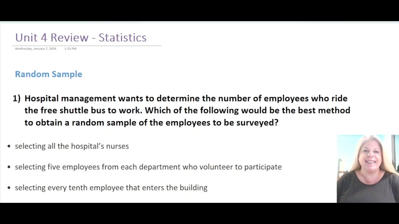 Unit 4 Test Review - Statistics