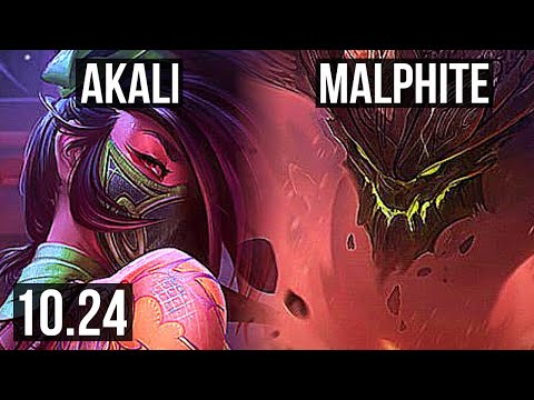 AKALI vs MALPHITE (TOP) | 71% winrate, 10/3/6, Dominating | EUW Grandmaster | v10.24